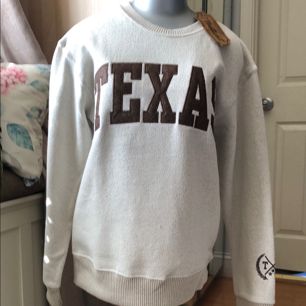 Texas Crewneck Sweatshirt in Oat/brown size L thj3 Unisex